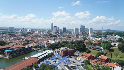 Naklejka premium Malacca city aerial view|馬六甲 