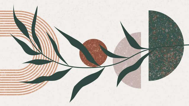 Boho Background in natural colors on seamless loop.
