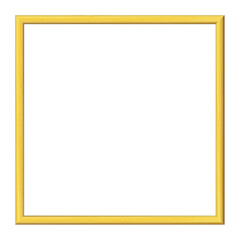 Obraz premium Yellow wooden frame. Isolated. Vintage simple decorative border, isolated. Deco elegant art object. Empty copy space for decoration, photo, banner. Png