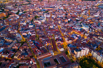 Fototapeta premium Panoramic night view of illuminated downtown Valladolid, Spain