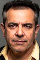Obraz premium Serious mature man looking at the camera headshot. Generative AI