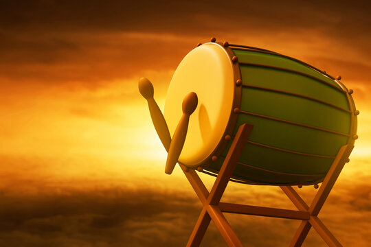 Bedug drum on 3d illustration