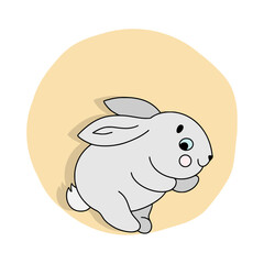 Cute Easter bunny. Funny cartoon rabbit. Vector illustration.