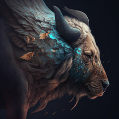 Fantasy Buffalo, Generated, AI, Generated AI