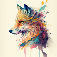 Colorful Fox, AI Generated, Generated, AI