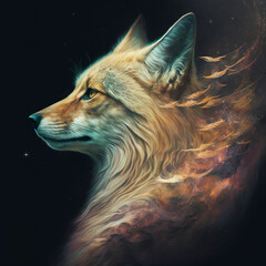 Watercolor Fox, AI Generated, Generated, AI