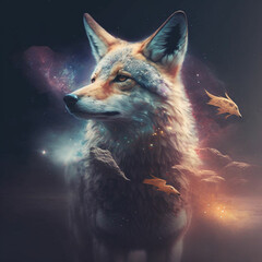 Fox Watercolor, AI Generated, Generated, AI