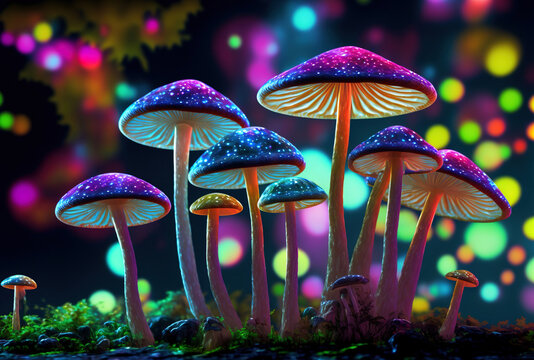 Magic Mushroom. AI Generated