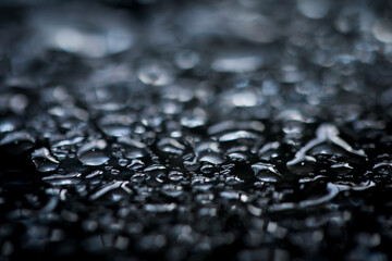 Close-up of water drops on glass