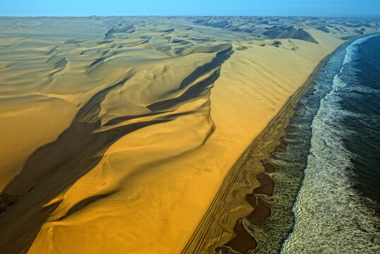 Aerial view of Skelton Coast, Namib Naukluft Nat Park, Namib Desert, Namibia