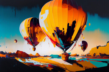 Balon balony abstrakcyjny obraz jak malowany 16 - obrazy, fototapety, plakaty