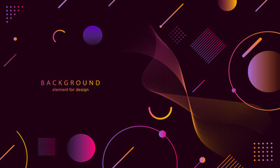 Abstract gradient background. Wave element for design. Digital frequency track equalizer. Stylized line art. Colorful shiny wave with lines created using blend tool. Curved wavy smooth stripe. Vector.