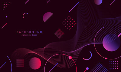 Obraz premium Abstract gradient background. Wave element for design. Digital frequency track equalizer. Stylized line art. Colorful shiny wave with lines created using blend tool. Curved wavy smooth stripe. Vector.