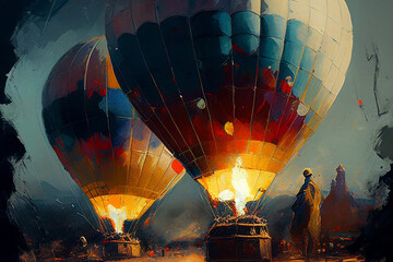 Balon balony abstrakcyjny obraz jak malowany 9 - obrazy, fototapety, plakaty