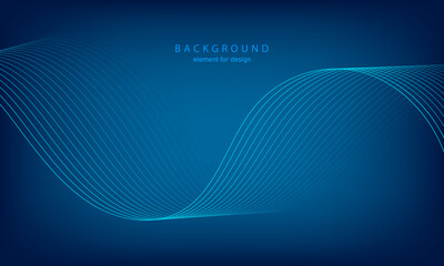Abstract gradient background. Wave element for design. Digital frequency track equalizer. Stylized line art. Colorful shiny wave with lines. Trendy color blue. Curved wavy smooth stripe. Vector.