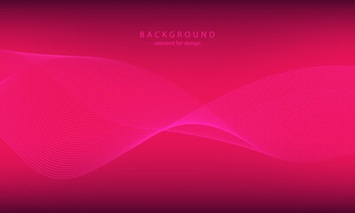 Abstract gradient background. Wave element for design. Digital frequency track equalizer. Stylized line art. Colorful shiny wave with lines. Trendy color pink. Curved wavy smooth stripe. Vector.