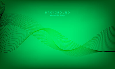 Abstract gradient background. Wave element for design. Digital frequency track equalizer. Stylized line art. Colorful shiny wave with lines. Trendy color green. Curved wavy smooth stripe. Vector.