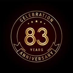 83th anniversary logo design with emblem style concept. line art design. Logo vector