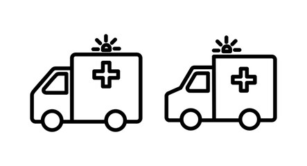 Ambulance icon vector illustration. ambulance truck sign and symbol. ambulance car