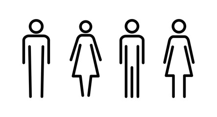 Man and woman icon vector illustration. male and female sign and symbol. Girls and boys