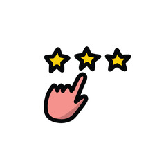 rating doodle icon, vector color line illustration