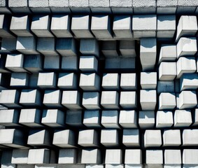 Fototapeta premium concrete blocks, modern window of an urban building