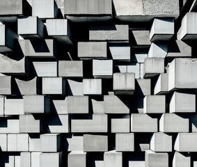 concrete blocks, modern window of an urban building