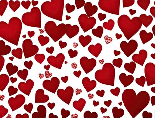 valentines day greeting card with hearts on white surface