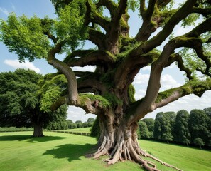 the green tree. the trees. the nature of the environment.