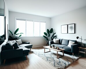 modern interior design, living room pillows on sofa decoration in living room interior