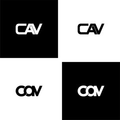 cav typography letter monogram logo design set