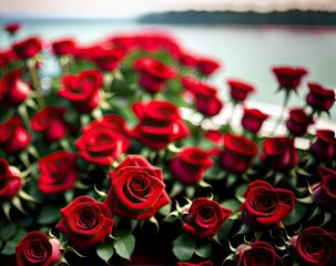 red roses in the garden