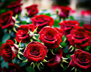 red roses in the garden