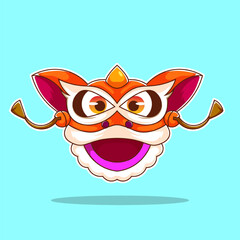 premium vector l chinese lion dance vector illustration new year. cute design.