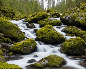 Obraz premium the mountain stream in norway.