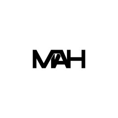 mah lettering initial monogram logo design
