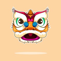 premium vector l chinese lion dance vector illustration new year. cute design.