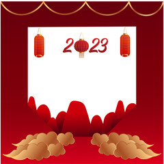 premium vector l chinese template empty space imlek new year