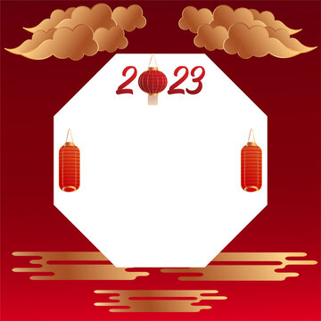 premium vector l chinese template empty space imlek new year