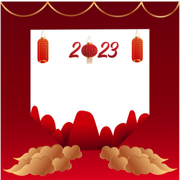 premium vector l chinese template empty space imlek new year