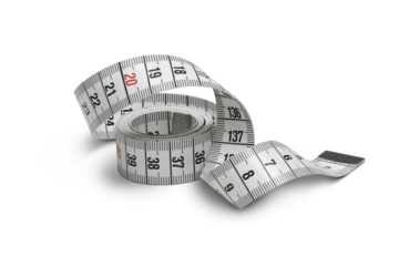 Measuring tape isolated on a transparent background