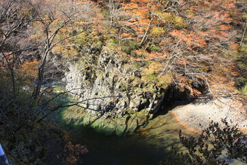 岩場を流れる川の風景