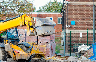 Forklift on construction site