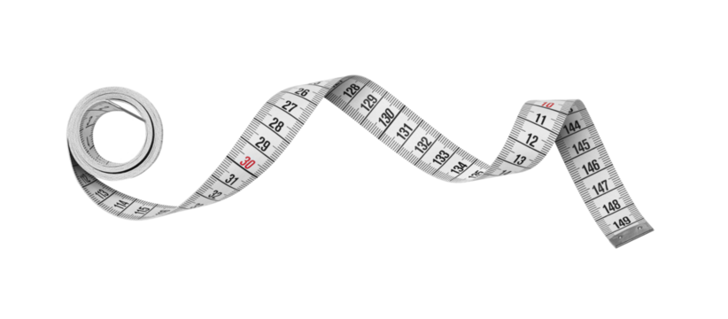 Measuring tape isolated on a transparent background