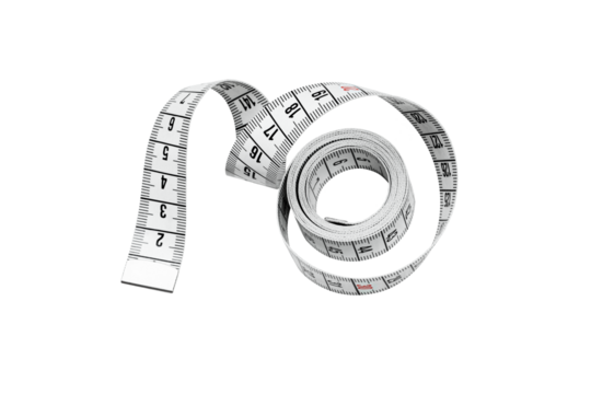 Measuring tape isolated on a transparent background