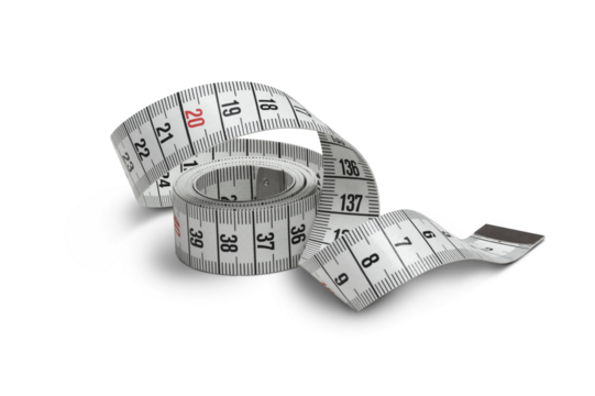 Measuring tape isolated on a transparent background