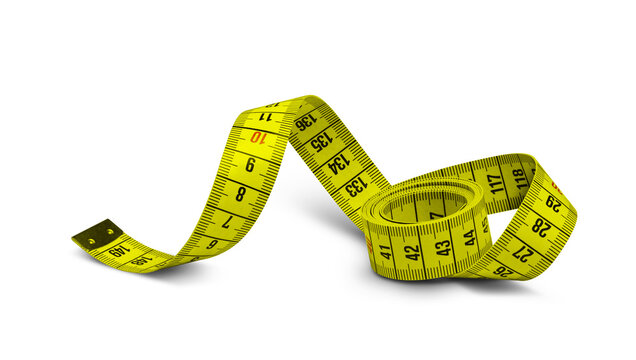 Measuring yellow tape isolated on a transparent background