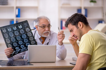 Young male patient visiting old male doctor
