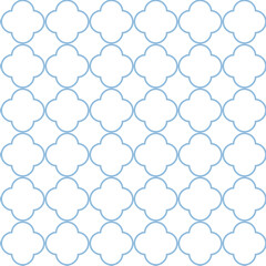 Naklejka premium Qutrefoil background of geometric islamic trellis pattern with white outline