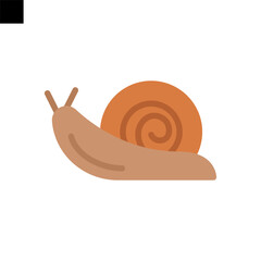 snail icon logo flat style on white background